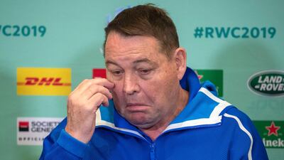 New Zealand coach Steve Hansen feels the pain as he talks about the 19-7 World Cup semi-final defeat to England. AP