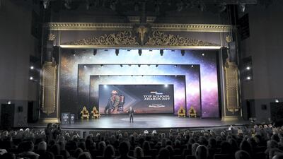 Tom Urquhart presents at the Top School Awards 2019 at the Rajmahal Theatre, Dubai. Chris Whiteoak / The National