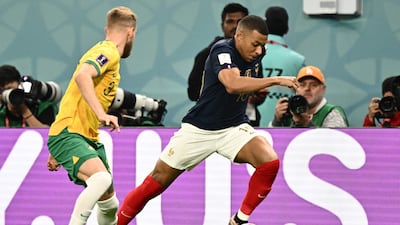 France's Kylian Mbappe on the charge. AFP