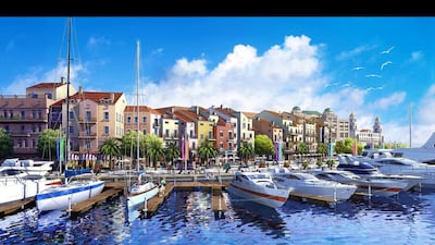 Rendering of the Heart of Europe project in The World Islands, Dubai. Courtesy Kleindienst Group