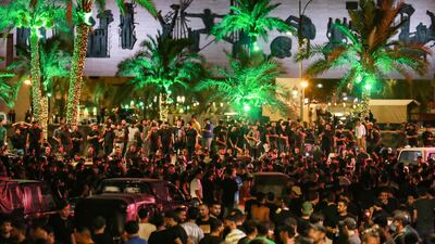Followers of Iraqi Shiite cleric Moqtada Al Sadr protest at the Tahrir Square near Baghdad's Green Zone, a day after reports of the desecration of the Quran in Copenhagen. AFP