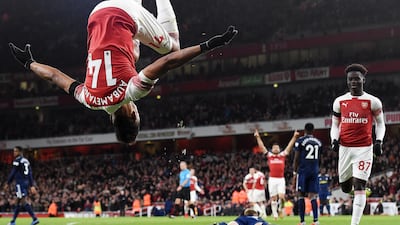 West Ham United 1 Arsenal 2. Saturday 4.30 pm (UAE time): This really does depend on which West Ham turns up. When Manuel Pellegrini’s side are on it they can cause the top sides real trouble. But they are inconsistent and Arsenal, with Pierre-Emerick Aubameyang having a terrific season, should have the edge here. EPA