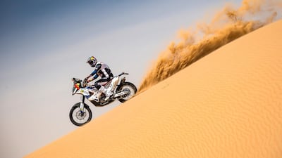 Mohammed Al Balooshi tackles a sand dune.