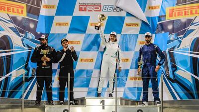 Saudi Arabia's Reema Juffali took first place in the Silver Category at Round 3 of the TRD GT86 Cup at Yas Marina Circuit. Courtesy Dragon Racing