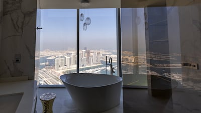 View from the bathroom of a one-bedroom suite