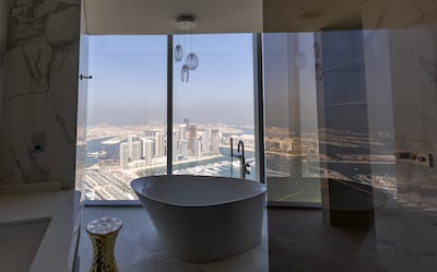 A view from the bathroom of a one-bedroom suite. Chris Whiteoak / The National