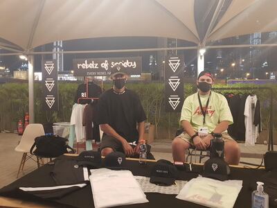 Omar Sahri, left, and Omar Kafafi, founders of urban fashion line Rebelz Of Society. Saeed Saeed