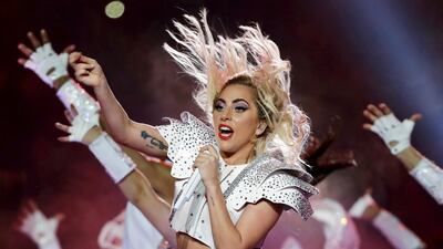 Lady Gaga performs during the halftime show of the NFL Super Bowl 51 football game between the Atlanta Falcons and the New England Patriots in Houston. AP Photo
