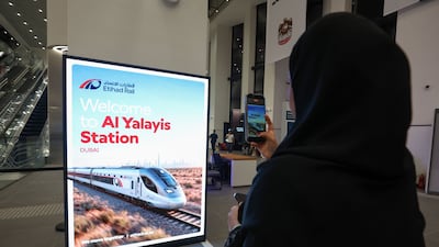 Launch of train services at Etihad Rail Al Yalayis Station, Dubai. Chris Whiteoak / The National