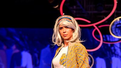 A model presents a creation by All2Defy during Lakme Fashion Week summer/resort 2020 in Mumbai, India, on February 12, 2020. AFP