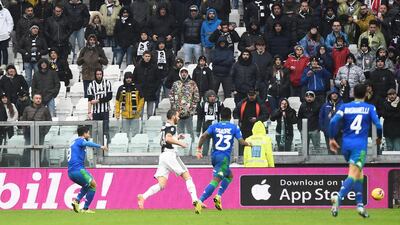 Sassuolo's Francesco Caputo scores their second goal. Reuters