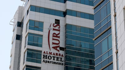 Exterior view of the Auris Al Marsa Hotel apartments in Dubai Marina in Dubai. Photo by Pawan Singh / The National