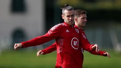 Bales trains at The Vale Resort, Hensol, Wales. Action Images