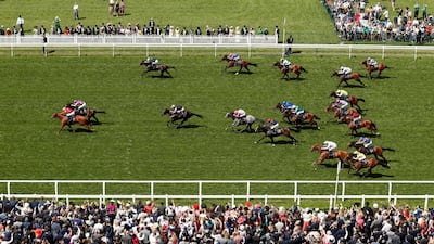 General view during of the 2.30pm Albany Stakes race at Royal Ascot. The race was won by Daahyeh, owned by Sheikh Nasser bin Hamad Al Khalifa of Bahrain. Reuters
