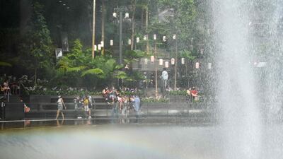 The Rain Vortex is the highest indoor waterfall in the world. AFP