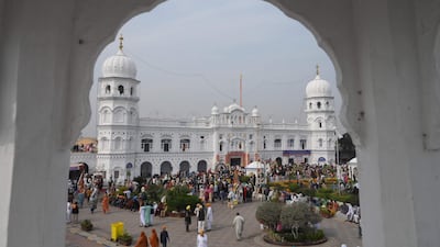 Sikh pilgrims gather to celebrate the 550th birth anniversary of Guru Nanak Dev, at Nankana Sahib, a Pakistani city about 80 kilometres from the eastern city of Lahore. AFP