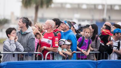 Speactators watch the triathlon unfold. Reem Mohammed / The National
