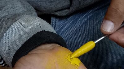 Hours of dedication and patience are required to produce even an A4-sized piece of Rogan art.