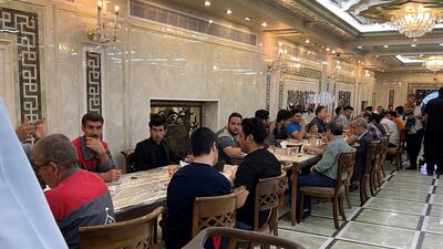 Inside Mudhif Imam Hussein, which was established in 2006 to offer free meals for pilgrims, volunteers and staff at the city's shrines