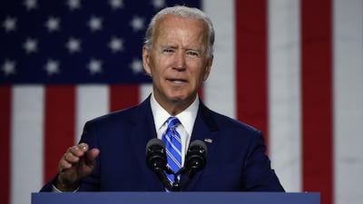 Democratic presidential candidate and former Vice President Joe Biden speaks at a "Build Back Better" Clean Energy event in Wilmington, Delaware. AFP
