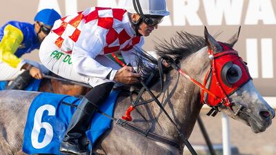 AF Qoot wins under Pat Dobbs at Sharjah on Sunday, December 18, 2022. – Adiyat Racing Plus