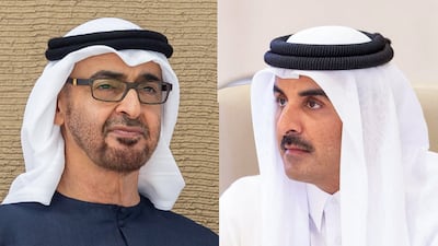President Sheikh Mohamed held a phone call with Sheikh Tamim, Emir of Qatar, to express the UAE's support