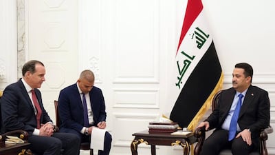 Iraqi and US delegations discuss economy and military co-operation. Photo: Prime Minister of Iraq's Office