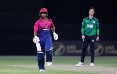 UAE's Sohaib Khan in action in Dubai earlier this year. Chris Whiteoak / The National