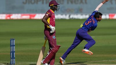 Leg-spinner Yuzvendra Chahal picked up four wickets in the first ODI against the West Indies in Ahmedabad. AP