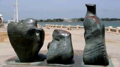 Sculpture by Henry Moore on Jeddah's corniche.