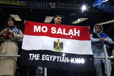 A fan with an Egyptian flag during Liverpool's match against Inter Milan this week. PA