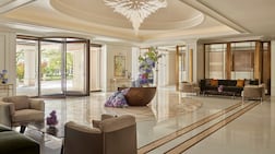 The lobby of the Jumeirah Carlton Tower, which hosted UAE leaders this week. Photo: Jumeirah