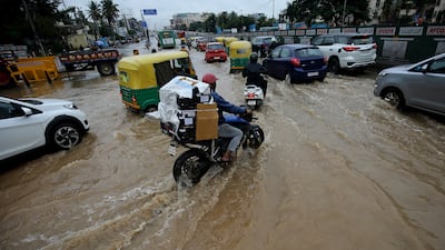 A flooded street in Bangalore. EPA