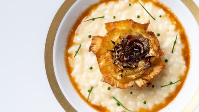 Crispy artichoke with risotto is one of the appetisers on the iftar menu at L’Atelier de Joel Robuchon in DIFC this Ramadan. All photos: L’Atelier de Joel Robuchon