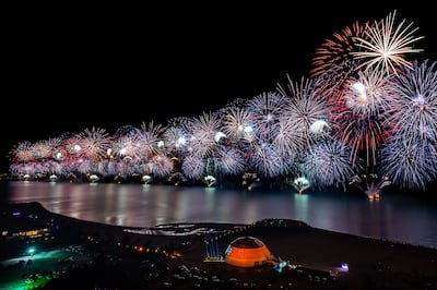 The 2022 New Year's Eve celebrations in Ras Al Khaimah broke two Guinness World Records. Marjan RAK / Twitter