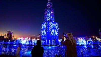 The annual Zayed Heritage Festival lights up the suburb of Al Wathba, located on the outskirts of Abu Dhabi. This is the Emirates Fountain, home to dazzling light shows each night. All photos by Victor Besa / The National
