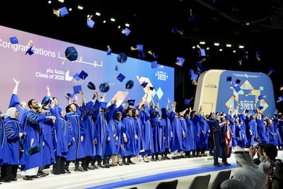 MBZUAI graduates during their commencement ceremony. Pawan Singh / The National