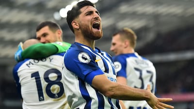 Brighton midfielder Alireza Jahanbakhsh finally scored for his team against Bournemouth. AFP