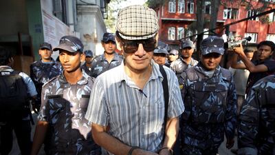 French serial killer Charles Sobhraj leaves Kathmandu district court after a hearing in Kathmandu in 2011. Reuters