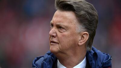 Manchester United manager Louis van Gaal shown before his team's Premier League win over Aston Villa last weekend. Oli Scarff / AFP / April 16, 2016