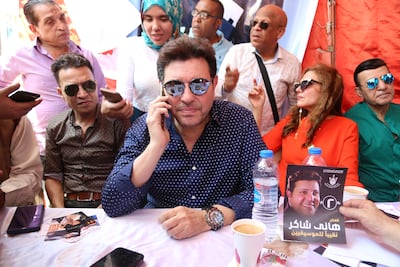 Shaker attends a voting ceremony to elect members to Egypt's Musicians Syndicate, which he was head of, in July 2019. EPA
