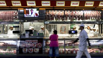 Meat on sale at the Central Market in Sao Paulo. The Brazilian meat industry has been engulfed by scandal. Dario Oliveira / AP Photo