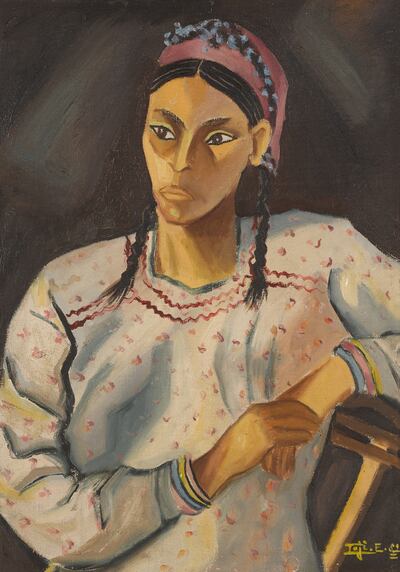 Inji Efflatoun's Untitled (Portrait of a Woman), is estimated to fetch between £40,000 and £60,000. Photo: Sotheby's