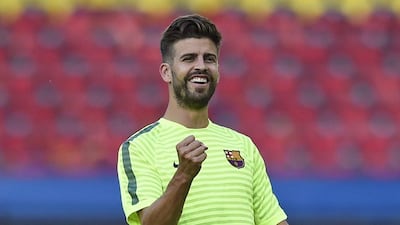 Gerard Pique shown during a Barcelona training session on Friday ahead of the Champions League final on Saturday in Berlin. Dylan Martinez / Reuters / June 5, 2015