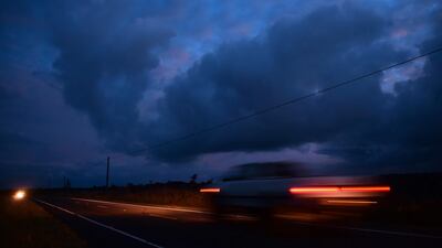 A plume of volcanic smoke rises over Leilani Estates near the town of Pahoa. Frederic Brown / AFP