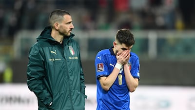 Leo Bonucci and Jorginho will not be in Qatar after Italy were eliminated in their World Cup play-off against North Macedonia. Getty Images