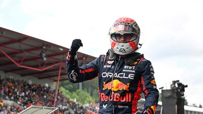 Red Bull driver Max Verstappen after winning the Belgian GP. AFP