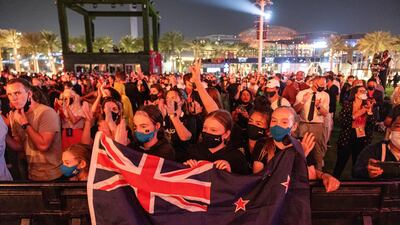 Expo visitors enjoy the Six60 performance at Expo 2020 Dubai.