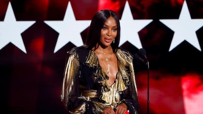 Naomi Campbell presents the Best Male Hip-Hop Artist award during the BET Awards. Reuters