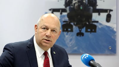 Steve Dickson, the US Federal Aviation Administration chief, speaks to reporters during the Dubai Airshow 2019. Chris Whiteoak / The National